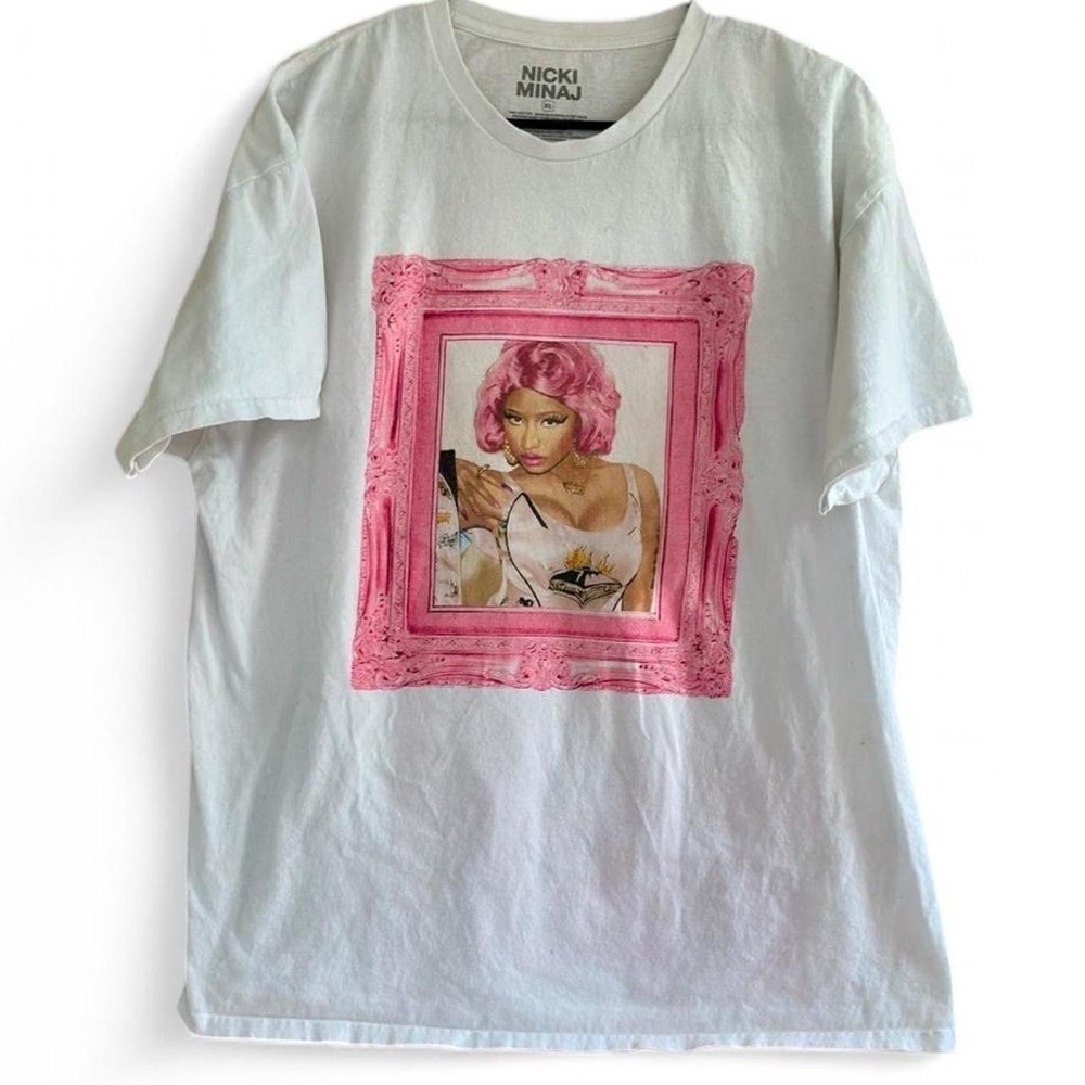 Nicki Minaj Barbie Pink & White Print Tee